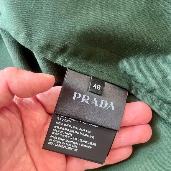 Prada Cotton Blend Blouson Jacket - Green, Size 48 - Picture 5 of 11